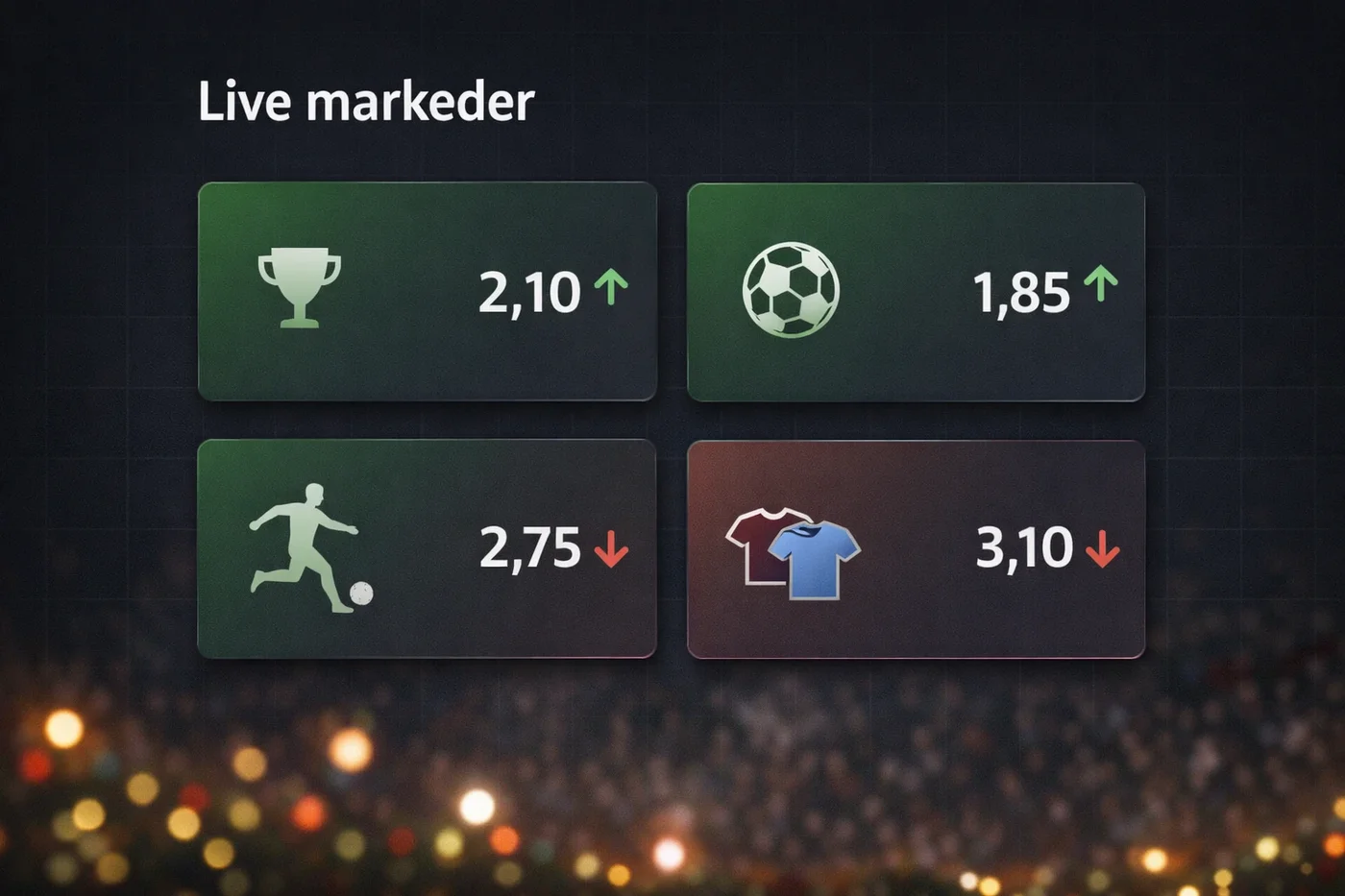 Oversigt over live betting markeder med dynamiske odds ændringer