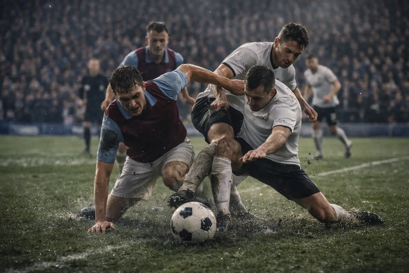 Intens nedrykningskamp i Premier League med desperate spillere på banen